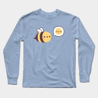 Cute Bee Be Happy Emoji Doodle Long Sleeve T-Shirt